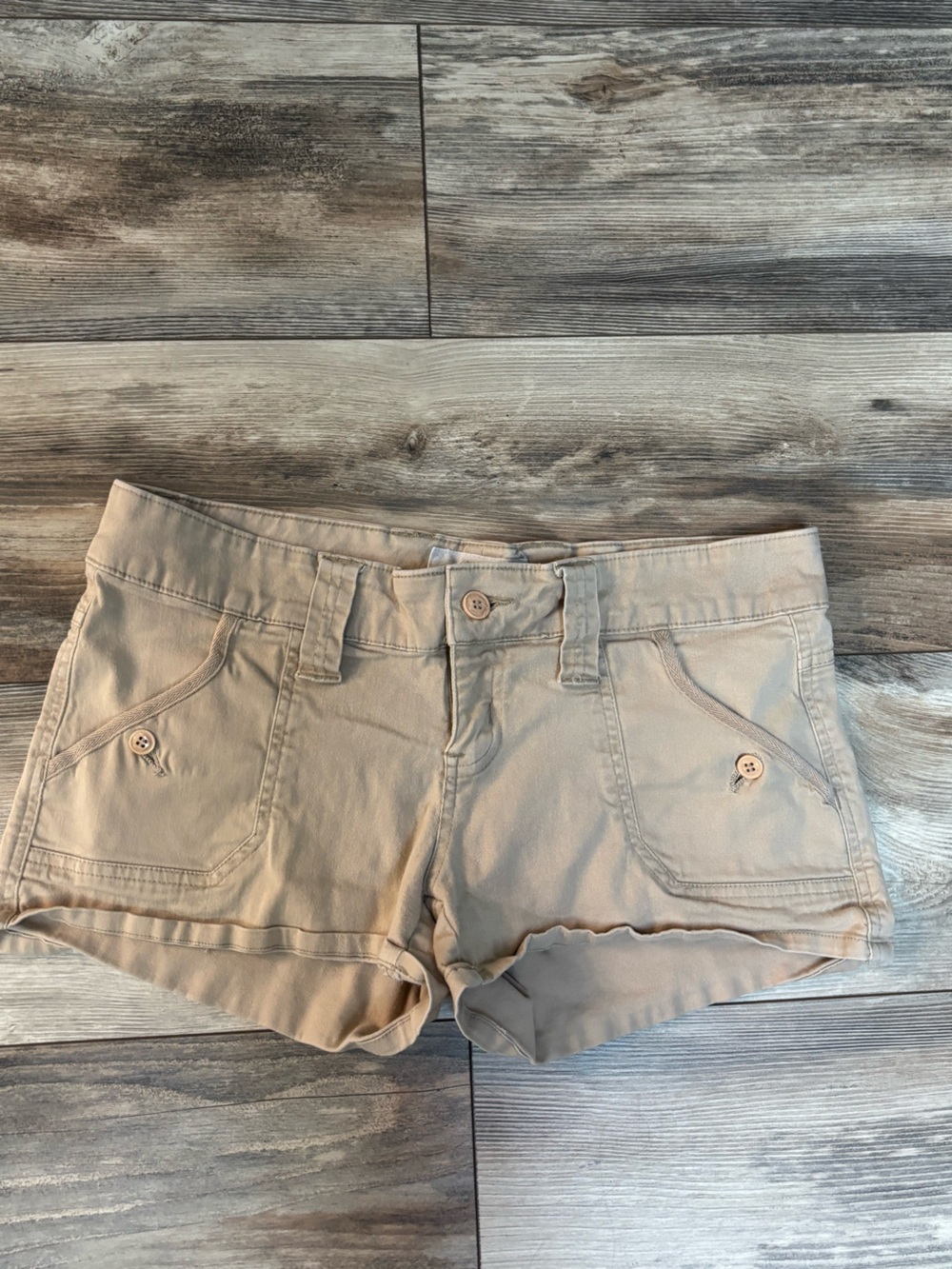 Women’s Casual Khaki Cotton Blend Shorts